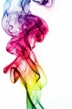 Rainbow colored smoke